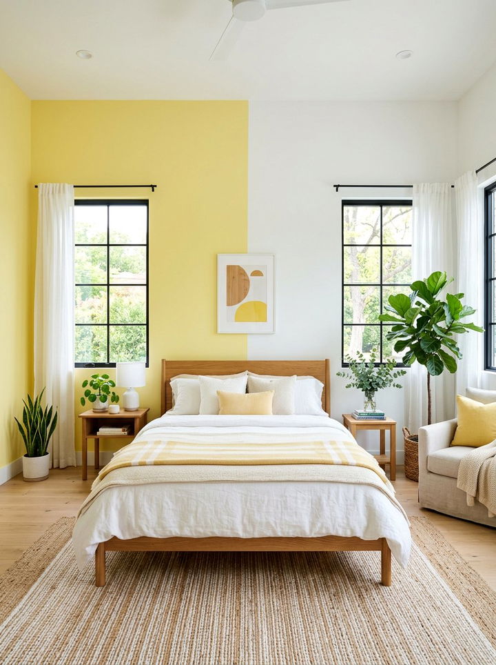 White And Yellow Airy Bedroom Walls - 30 bedroom yellow walls
