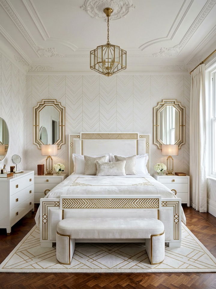 White Art Deco Bedroom - 30 white bedroom decor ideas