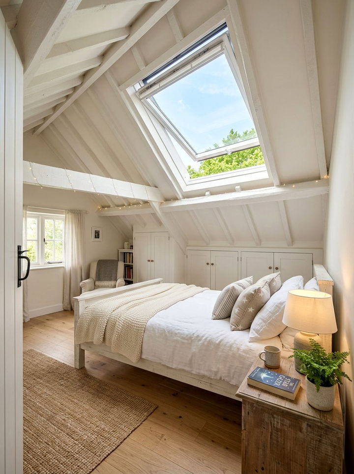 White Attic Bedroom - 30 cool white bedroom ideas