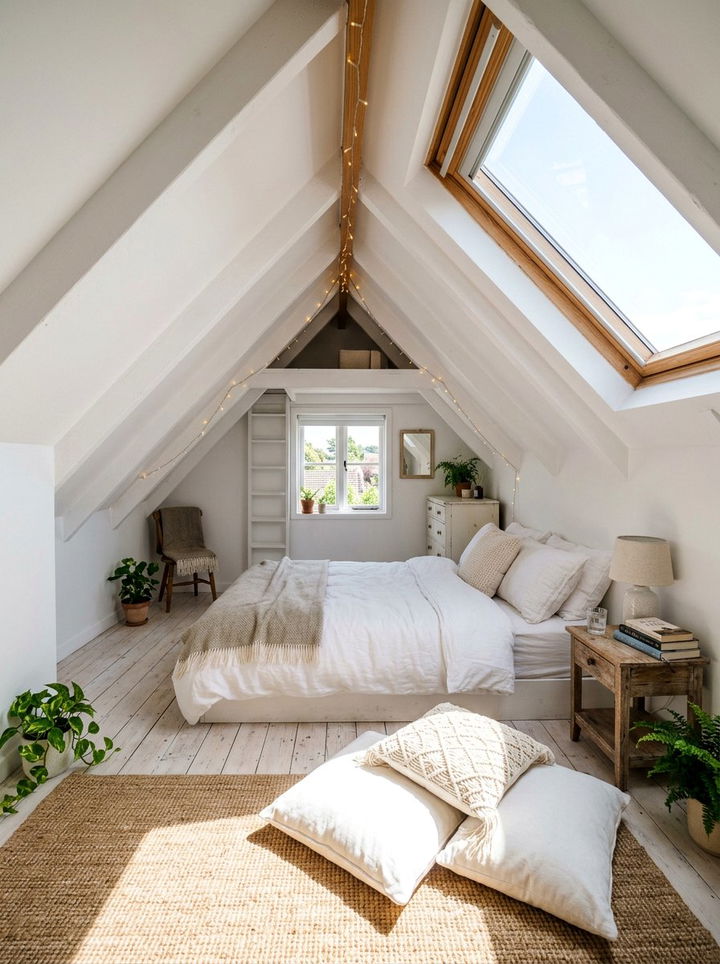 White Attic Bedroom - 30 white and white bedroom ideas