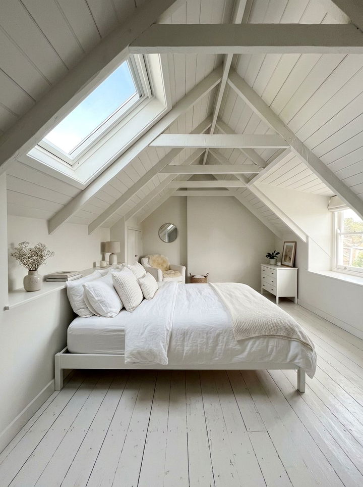 White Attic Bedroom - 30 white bedroom decor ideas