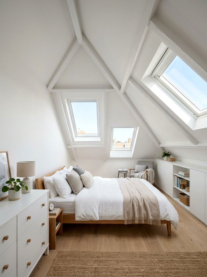 White Attic Bedroom - 30 white bedroom furniture ideas