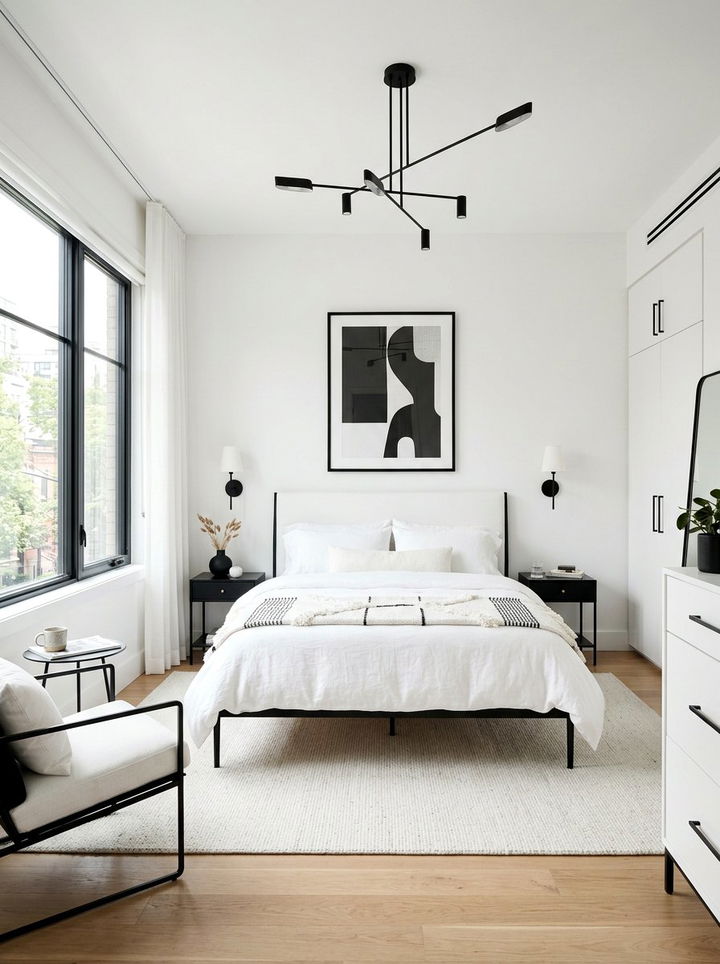 White Bedroom Black Accents - 30 bright white bedroom ideas