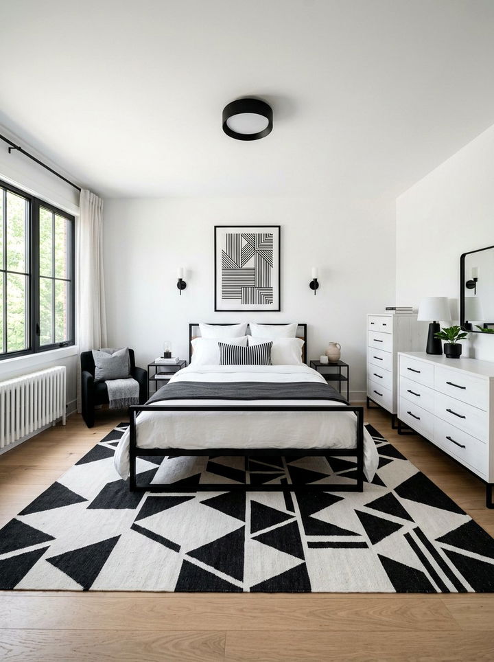 White Bedroom Black Accents - 30 contemporary white bedroom ideas