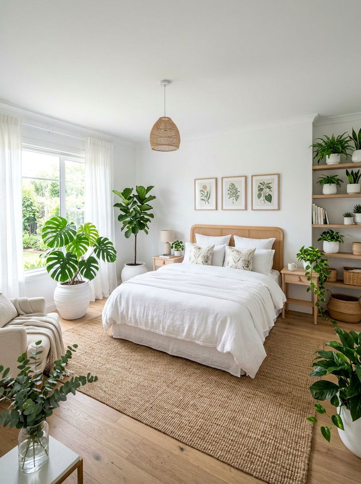 White Bedroom Botanical Decor - 30 snow white bedroom ideas