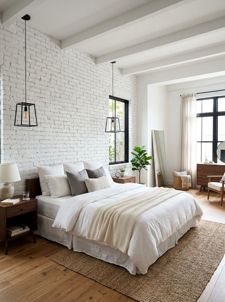 White Bedroom Brick Wall - 30 bright white bedroom ideas