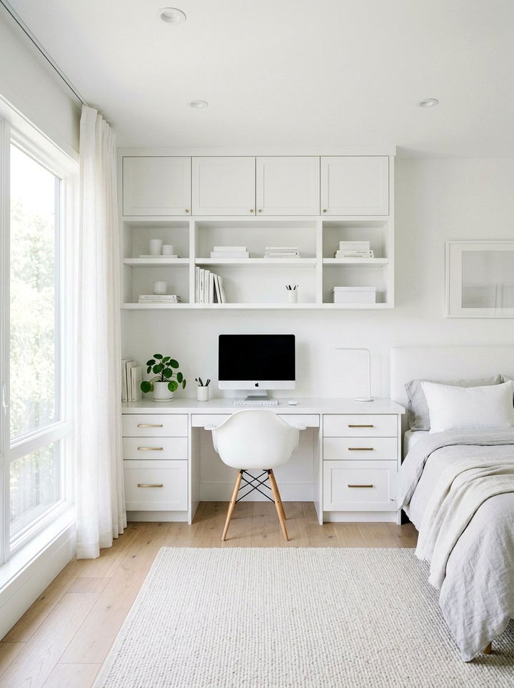 White Bedroom Built In Desk - 30 bedroom built-in desks
