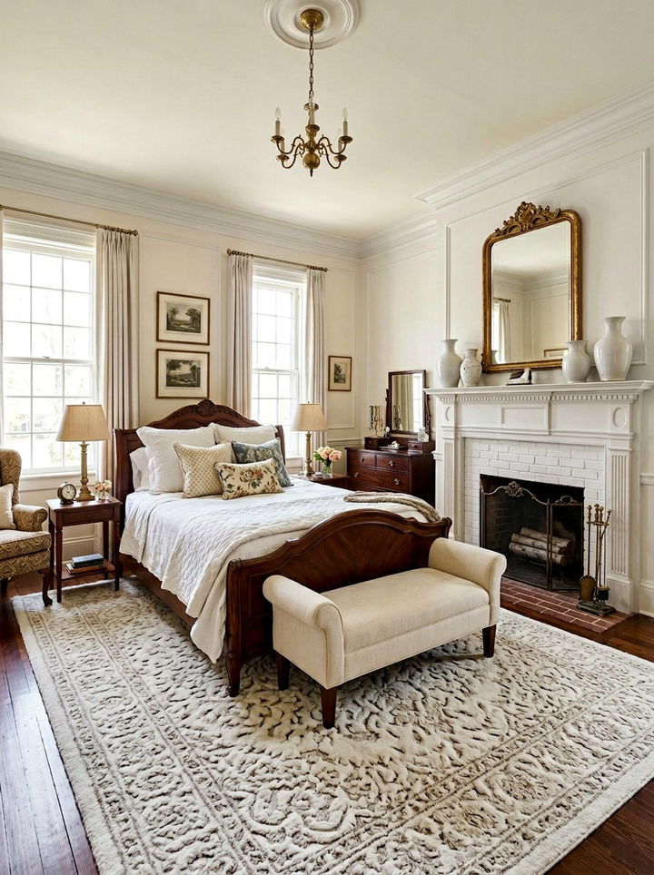 White Bedroom Fireplace - 30 traditional white bedroom ideas