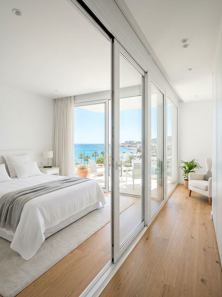 White Bedroom Glass Doors - 30 snow white bedroom ideas