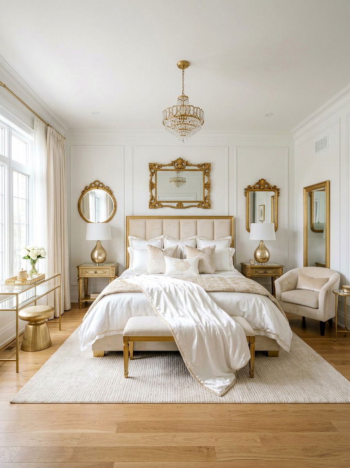 White Bedroom Gold Decor - 30 bedroom white walls