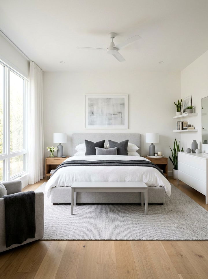 White Bedroom Gray Accents - 30 scandinavian white bedroom ideas