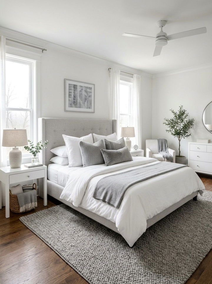 White Bedroom Gray Accents - 30 snow white bedroom ideas