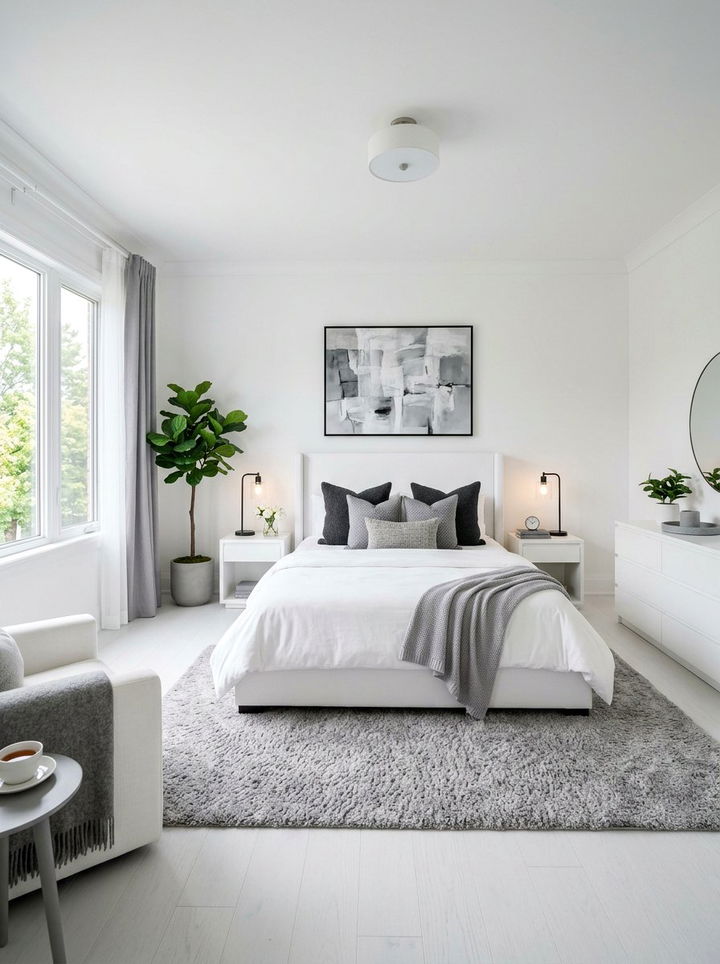 White Bedroom Gray Accents - 30 contemporary white bedroom ideas