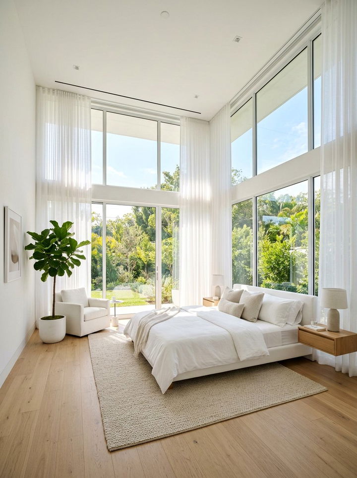 White Bedroom Large Windows - 30 snow white bedroom ideas