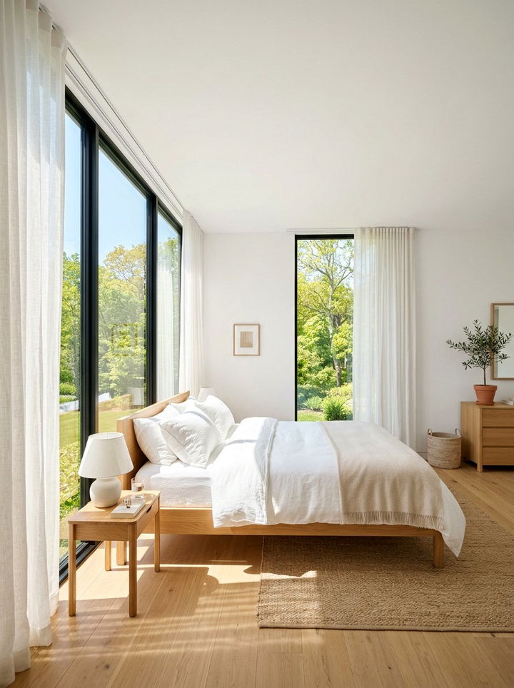 White Bedroom Large Windows - 30 bedroom white walls