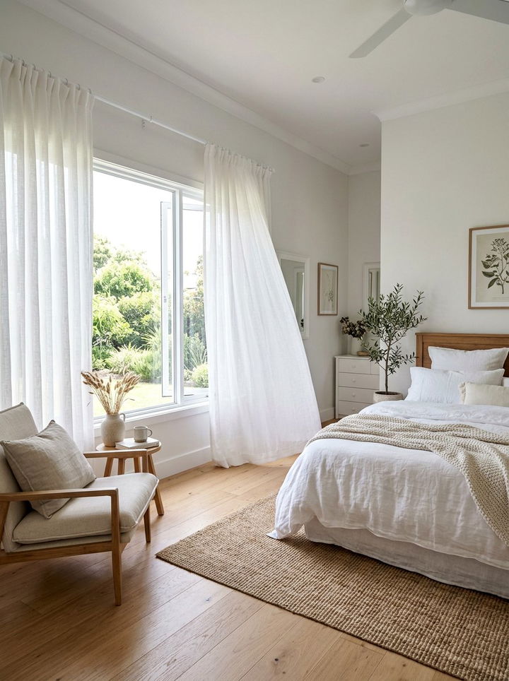 White Bedroom Linen Curtains - 30 snow white bedroom ideas