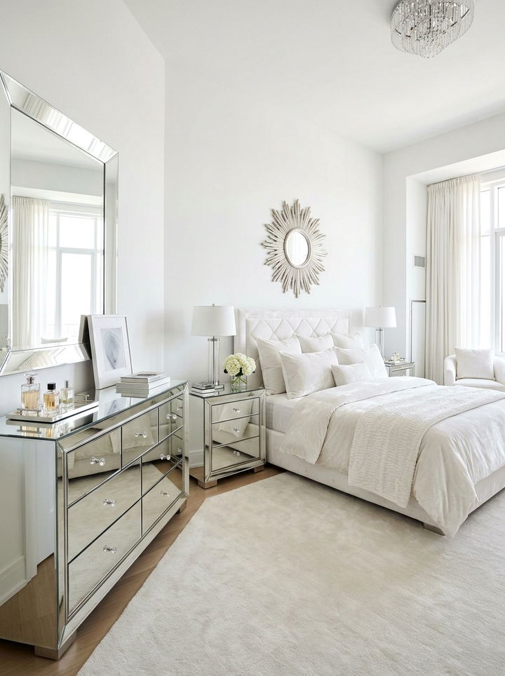 White Bedroom Mirrored Furniture - 30 contemporary white bedroom ideas