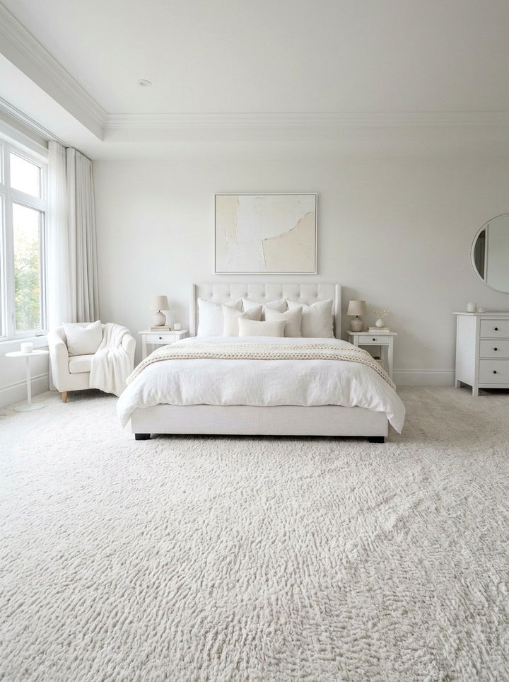 White Bedroom Plush Carpet - 30 snow white bedroom ideas