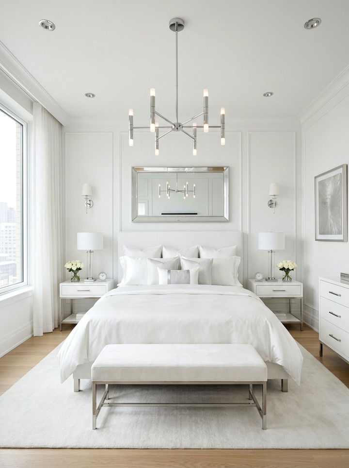 White Bedroom Silver Accents - 30 snow white bedroom ideas