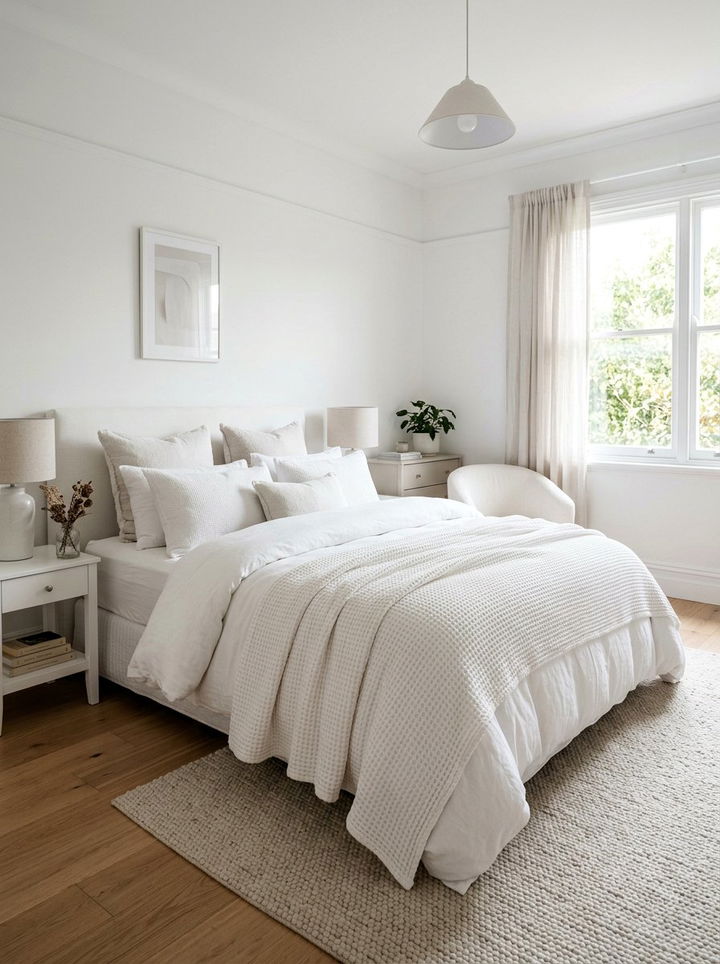 White Bedroom Textured Bedding - 30 bright white bedroom ideas