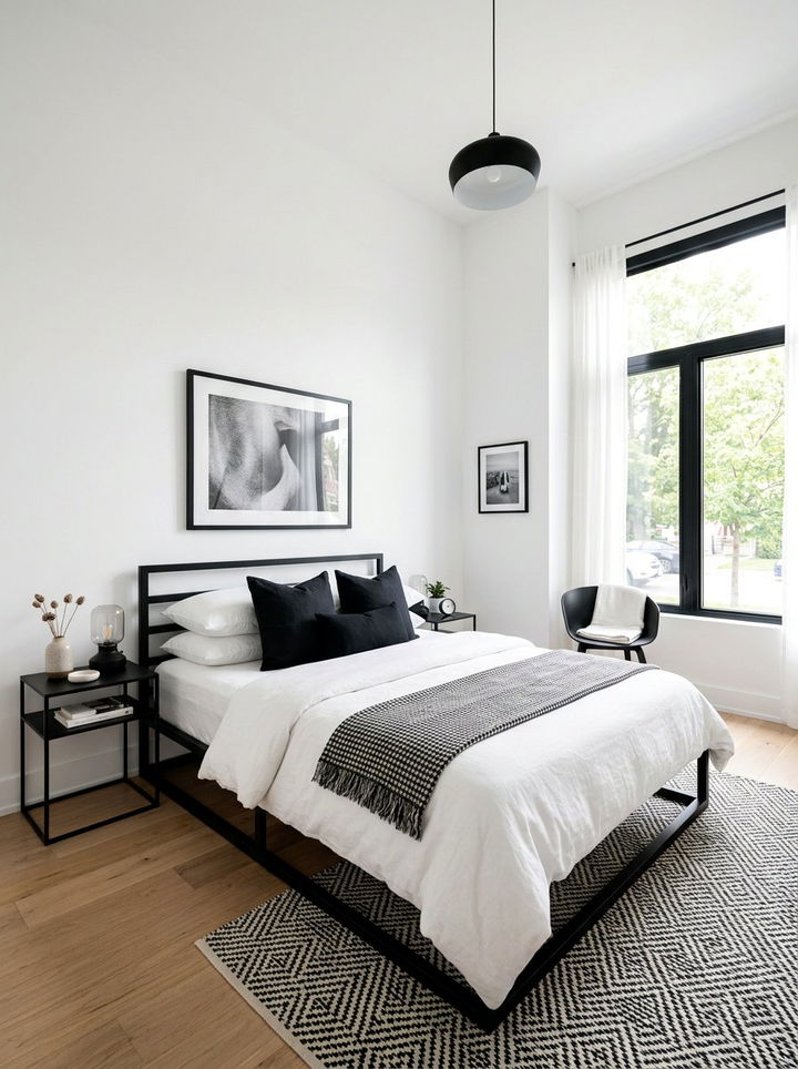White Bedroom With Black Accents - 30 white bedroom decor ideas
