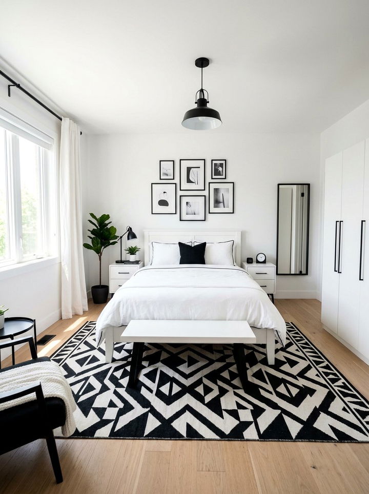 White Bedroom With Black Accents - 30 cool white bedroom ideas