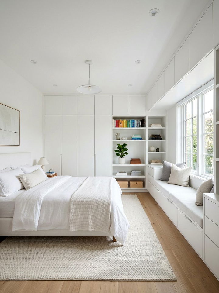 White Bedroom With Built In Storage - 30 pure white bedroom ideas