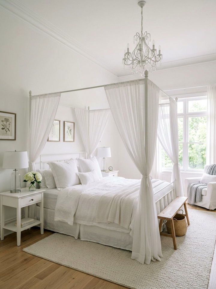 White Bedroom With Canopy Bed - 30 cool white bedroom ideas