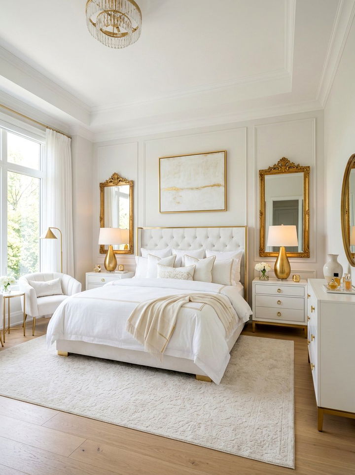White Bedroom With Gold - 30 white bedroom ideas