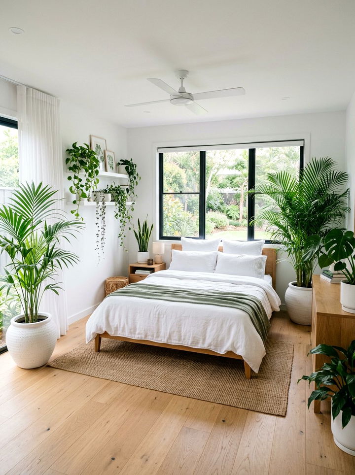 White Bedroom With Greenery - 30 modern white bedroom ideas