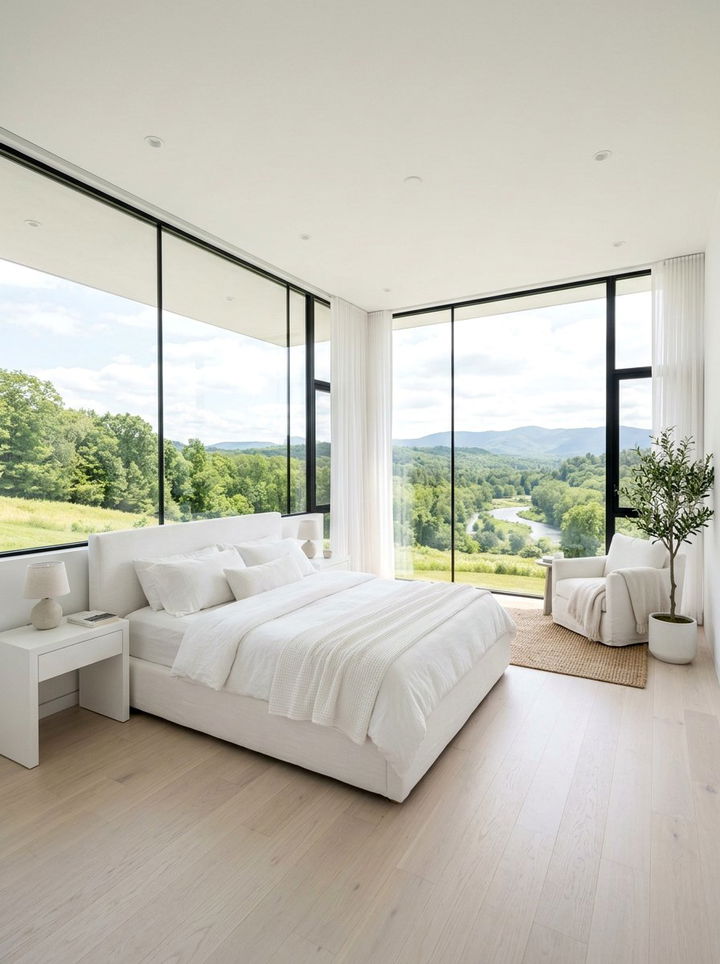 White Bedroom With Large Windows - 30 minimalist white bedroom ideas