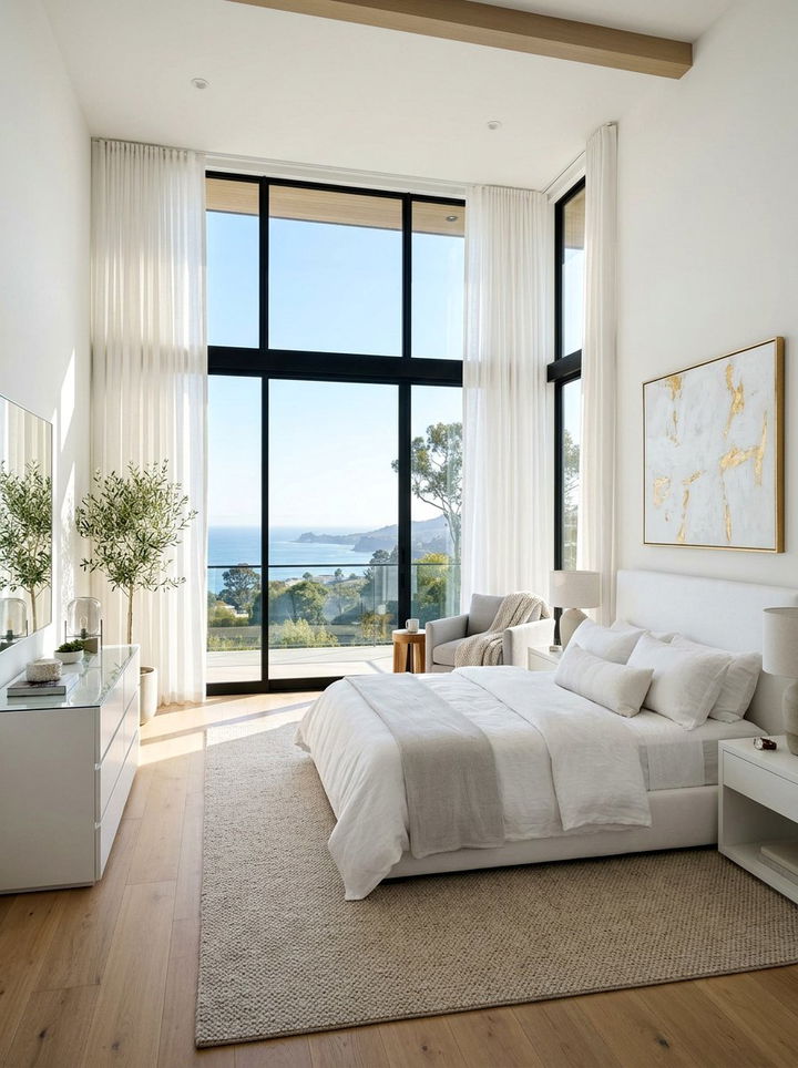 White Bedroom With Large Windows - 30 modern white bedroom ideas