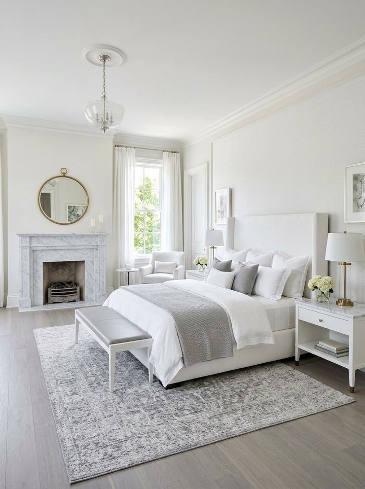 White Bedroom With Marble Features - 30 cool white bedroom ideas