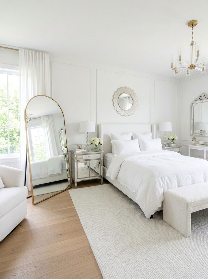 White Bedroom With Mirror Decor - 30 modern white bedroom ideas