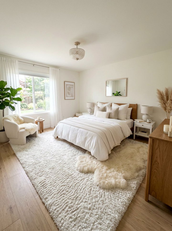 White Bedroom With Soft Rugs - 30 pure white bedroom ideas