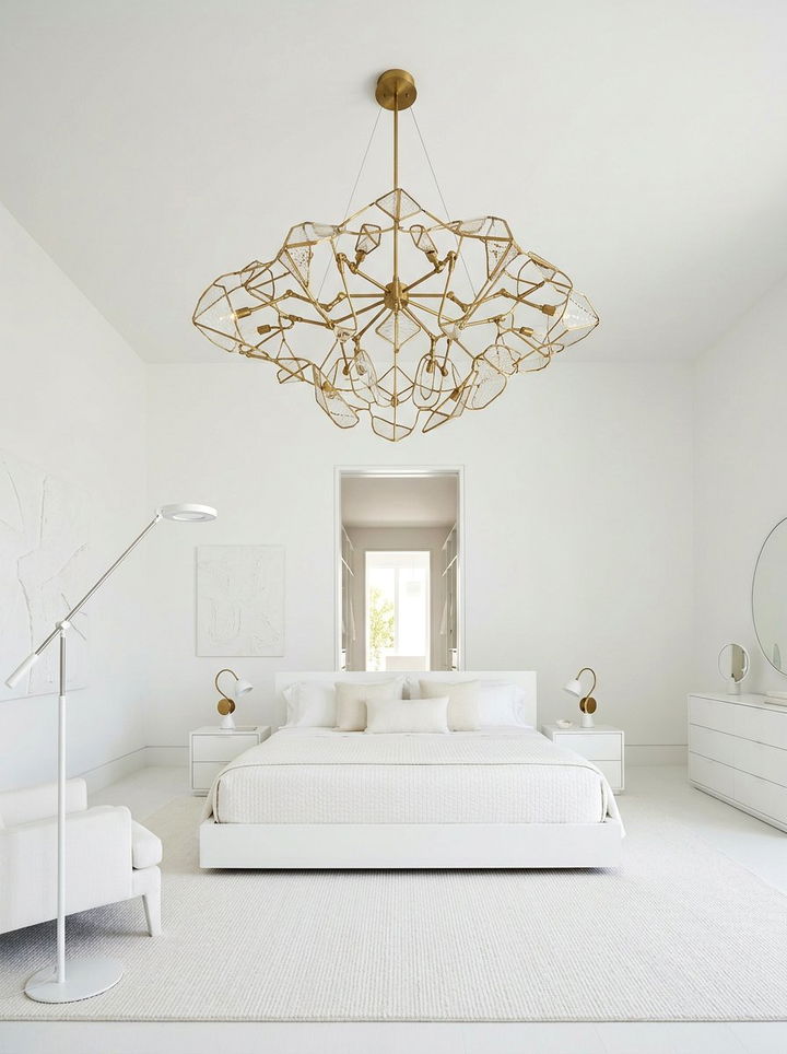 White Bedroom With Statement Lighting - 30 modern white bedroom ideas