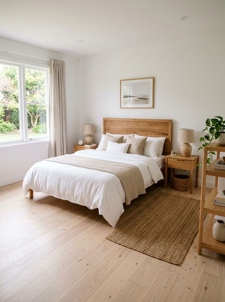 White Bedroom With Wood Accents - 30 minimalist white bedroom ideas