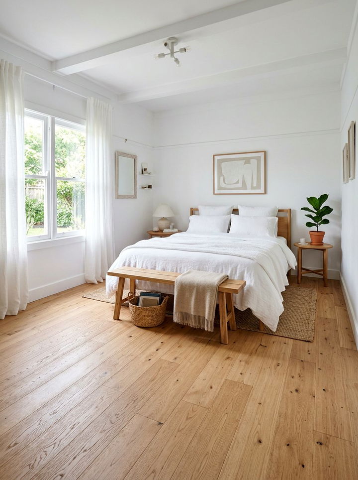 White Bedroom With Wood Floors - 30 pure white bedroom ideas
