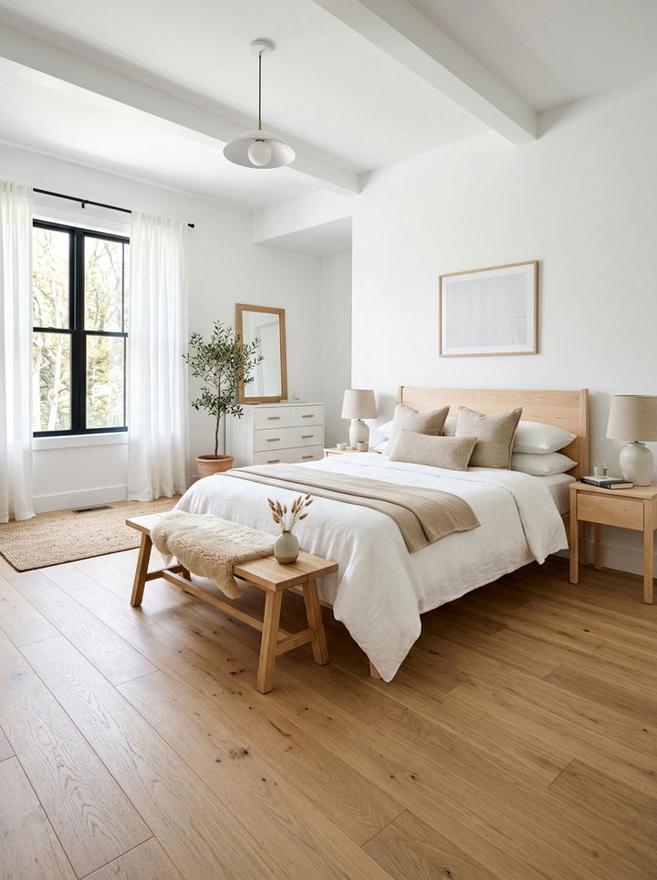 White Bedroom Wood Accents - 30 scandinavian white bedroom ideas