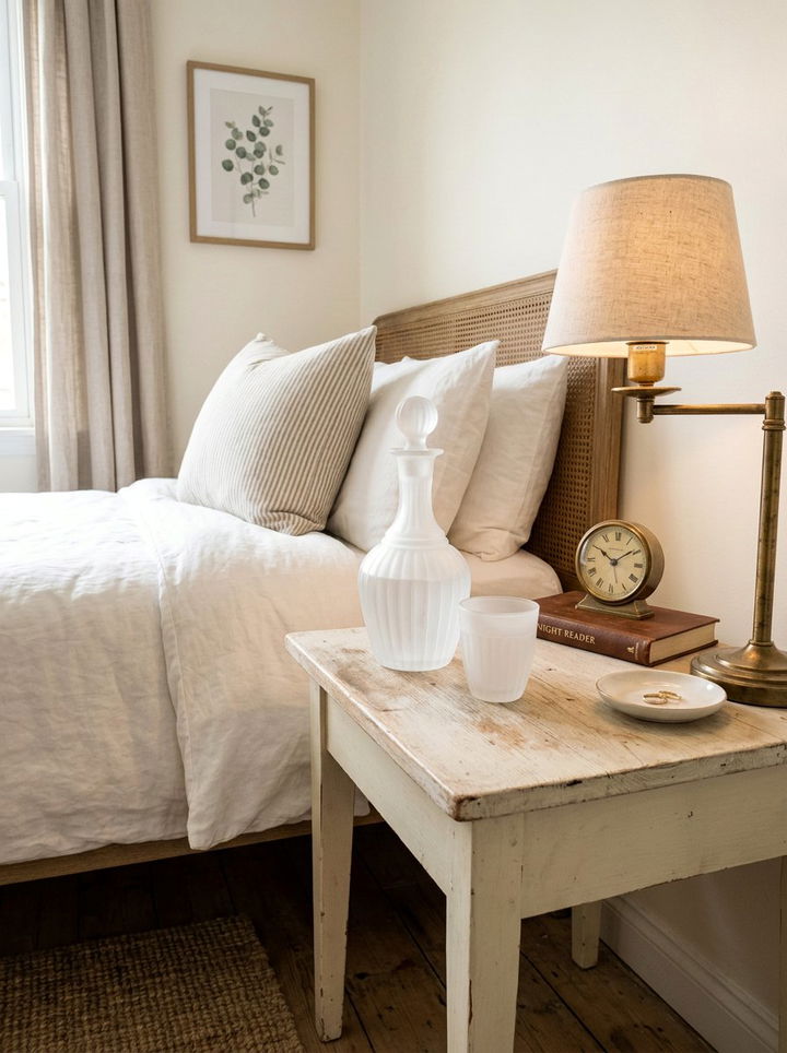 White Bedside Carafe - 30 white bedroom accessories ideas