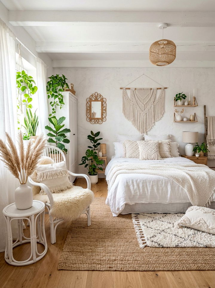 White Boho Bedroom - 30 white and white bedroom ideas