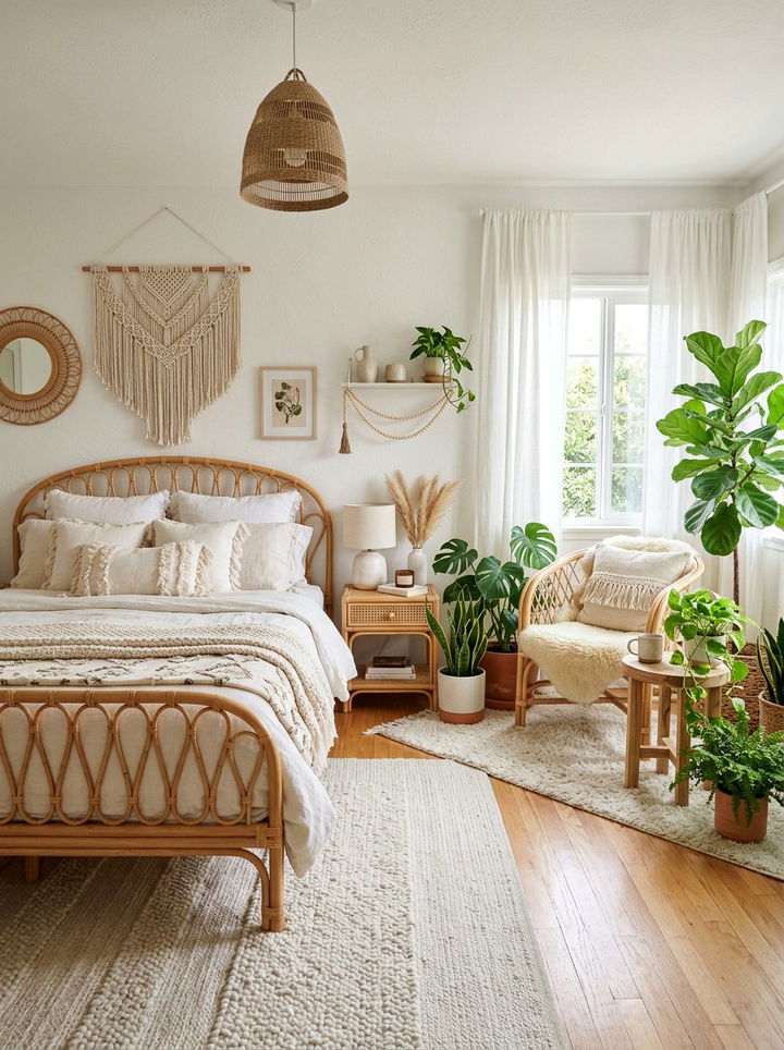 White Boho Bedroom - 30 white bedroom decor ideas
