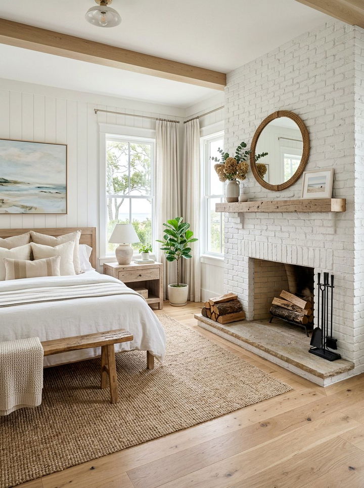 White Brick Fireplace Bedroom - 30 bedroom gas fireplace ideas