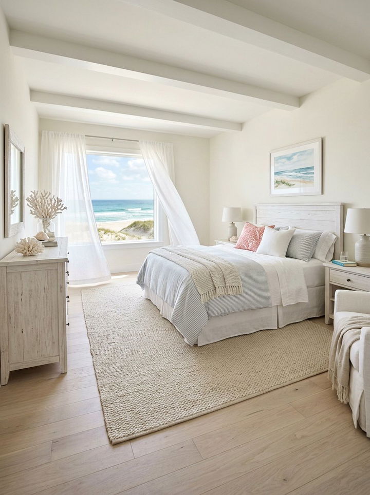 White Coastal Bedroom - 30 white and white bedroom ideas