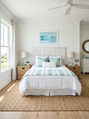 White Coastal Bedroom