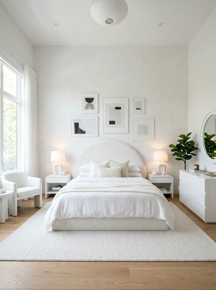 White Contemporary Bedroom - 30 white and white bedroom ideas