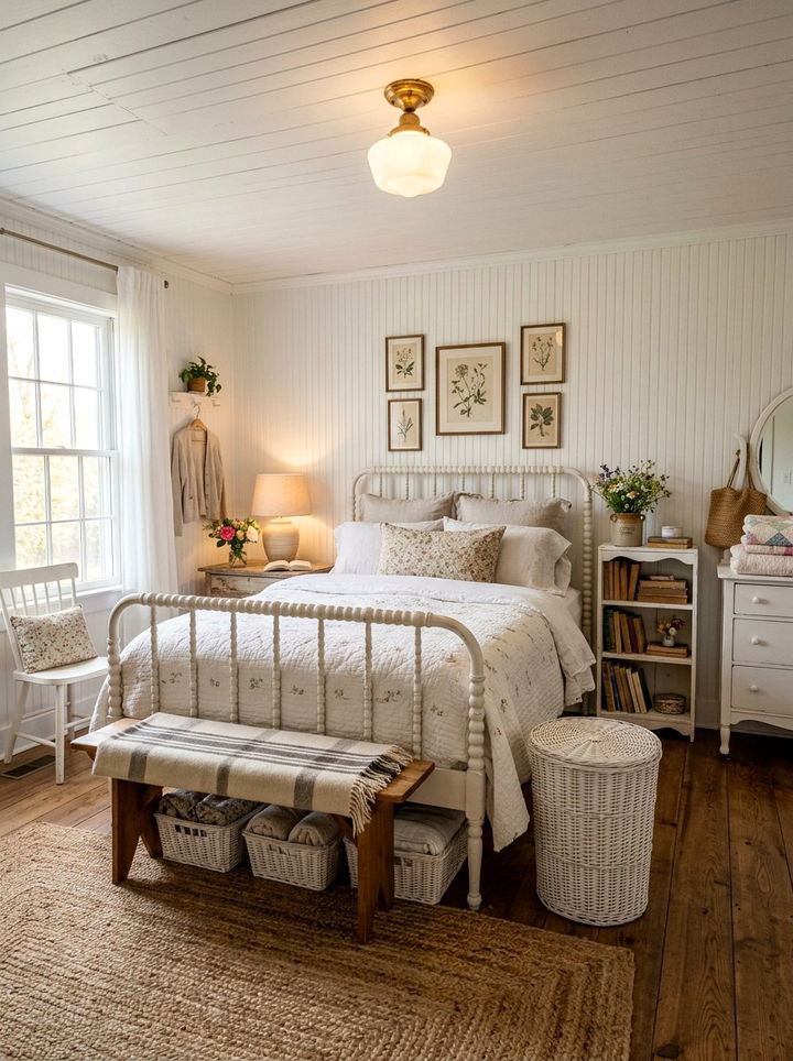 White Cottage Bedroom - 30 white and white bedroom ideas