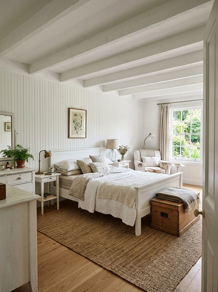 White Cottage Bedroom - 30 traditional white bedroom ideas