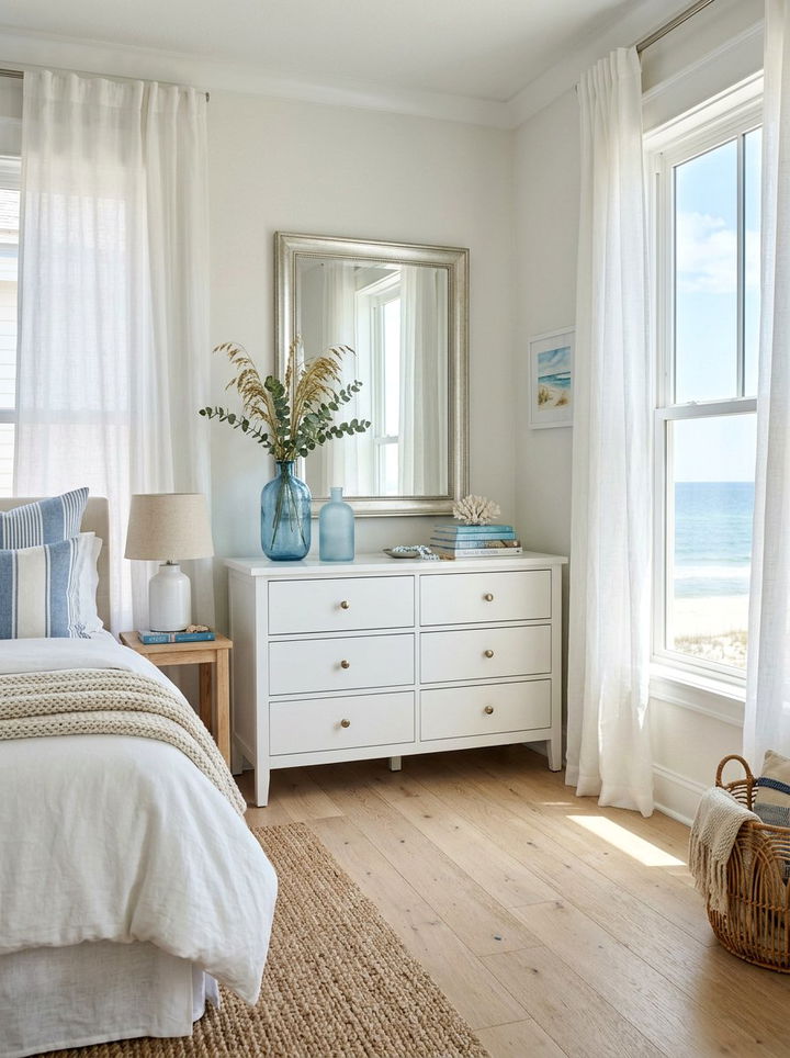 White Double Dresser - 30 bedroom wide dressers