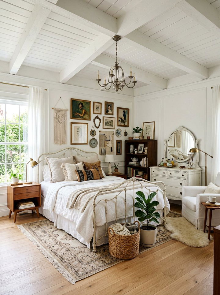 White Eclectic Bedroom - 30 white bedroom furniture ideas